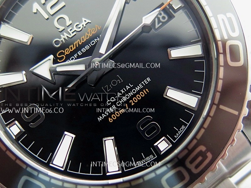 Planet Ocean 39.5mm Black Ceramic Bezel SS V4 VSF 1:1 Best Edition Black Dial On SS Bracelet Super Clone Asian 8800